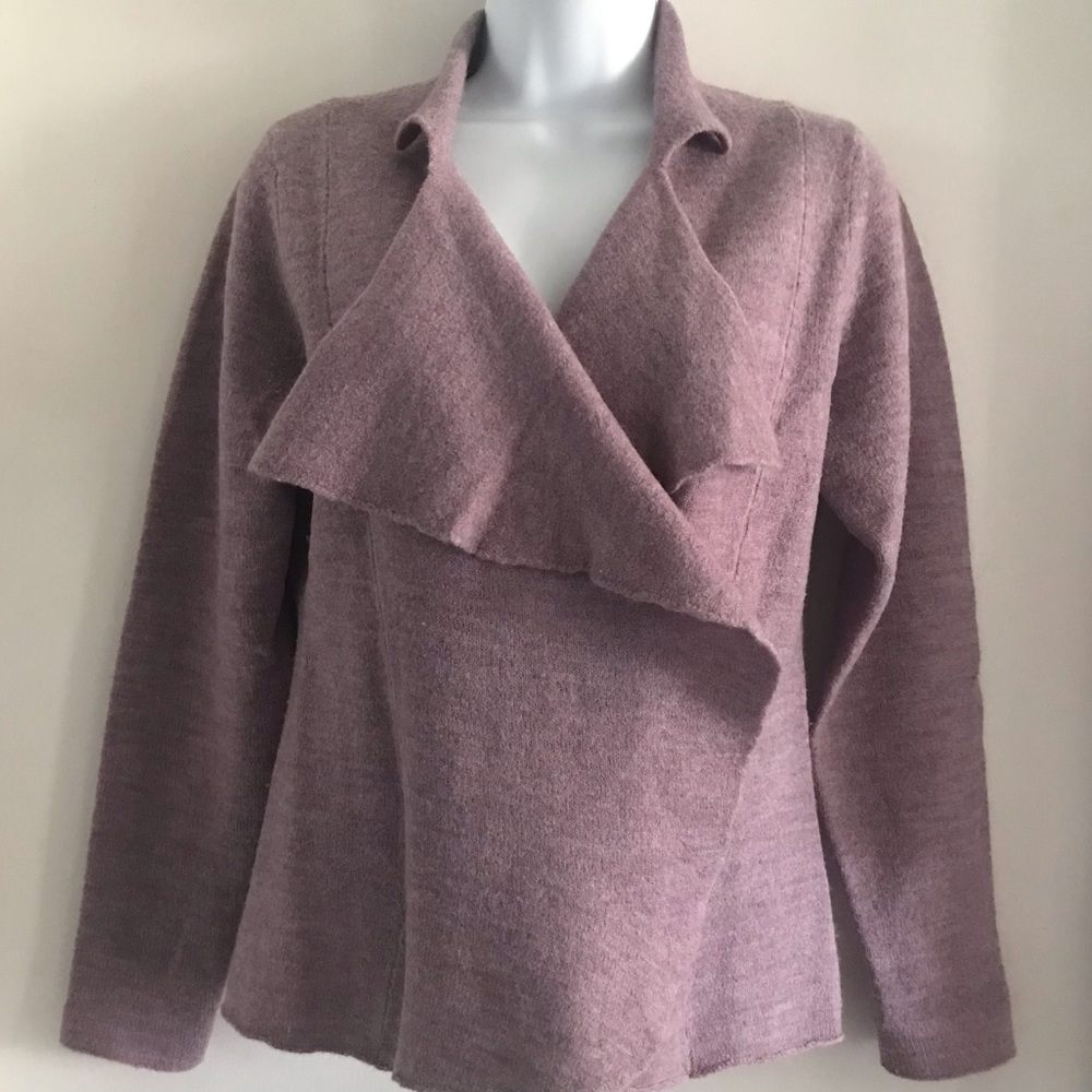 Eileen Fisher Merino Wool Flutter Front Cardigan